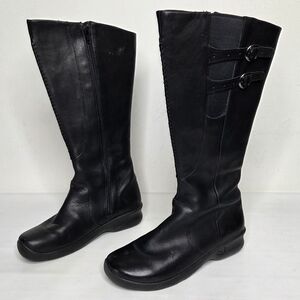 Keen Bern Baby Bern Black Leather Tall Knee High Boots Riding Moto Y2K Women 8.5